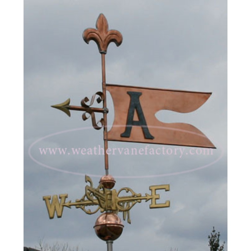 Banner with Fleur de lis Weathervane   424