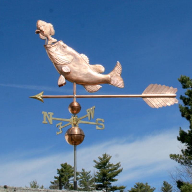 Large Bass Eating Sunfish Weathervane  753