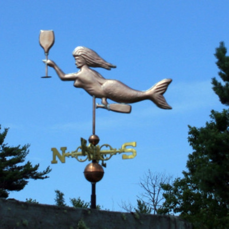 Mermaid With Wine Glass Weathervane  350