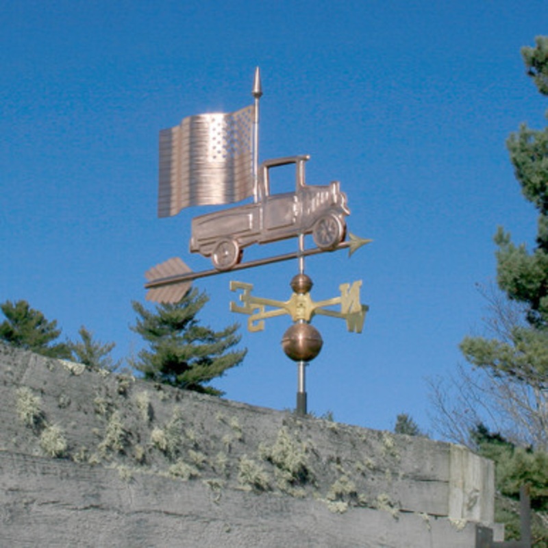 Pickup with Flag Weathervane  857
