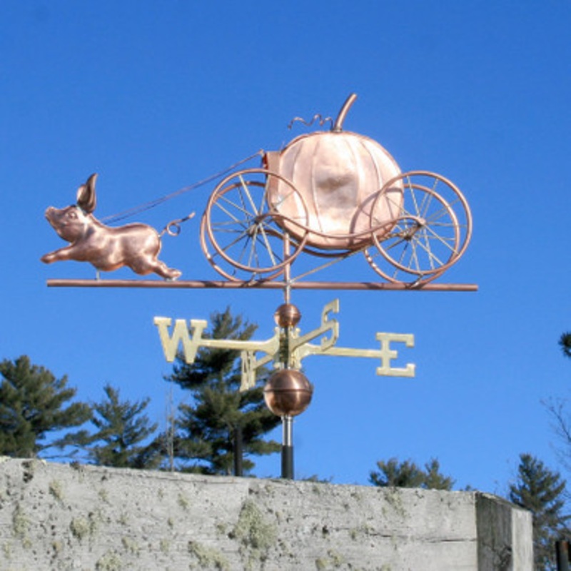 Pig Pulling a Pumpkin Carriage Weathervane  730