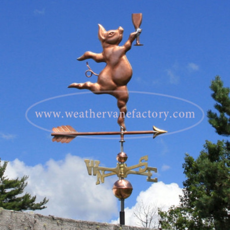 Pig Weathervane with Wine Glass   352