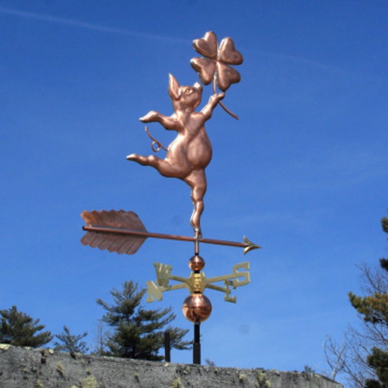 Pig with Four Leaf Clover Weathervane   618
