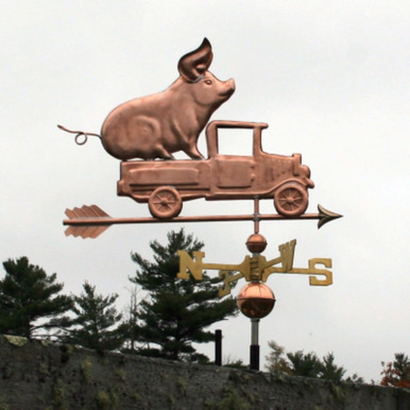 Pig in Pickup Weathervane  698
