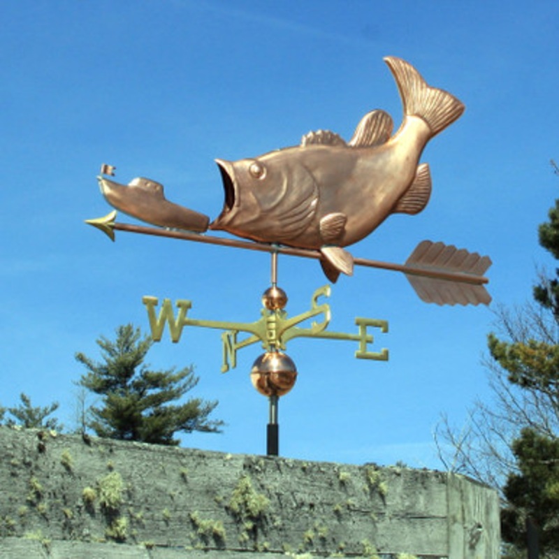 Bass Eating Ship Weathervane  617