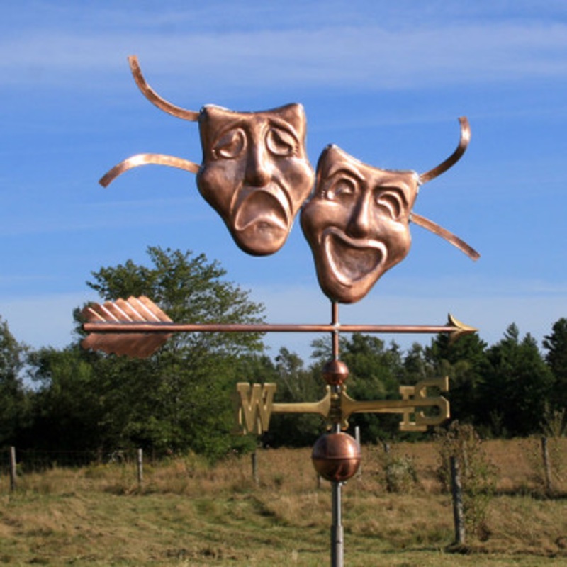 Theatre Mask Weathervane with Ribbons  681