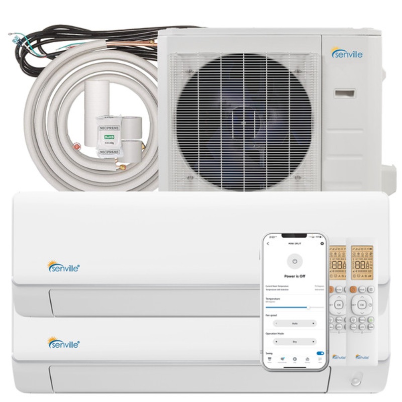 28000 BTU Dual Zone Mini Split Air Conditioner – Heat Pump – SENA/30HF/D (Open Box)