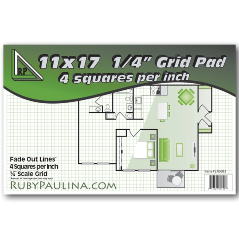 11×17 1/4 Grid Pads (50 pages per tablet; 4 squares per inch)