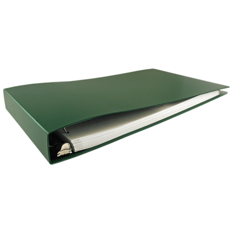 11×17 Binder Poly Panel Featuring a 1.5 Angle-D Ring Green