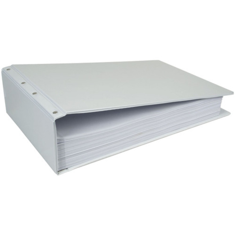 11×17 Binder Vinyl Panel with pockets Featuring a 4 Post White