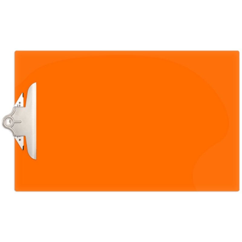 11×17 Clipboard Acrylic Panel Featuring a Jumbo Board Clip Orange