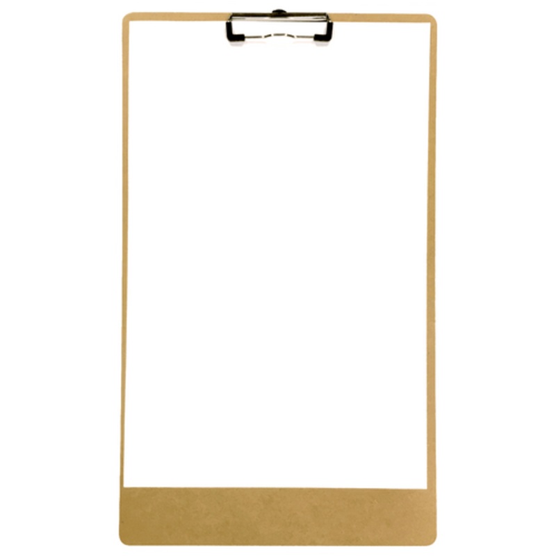 11×17 Light Brown Hardboard Clipboard | Durable Design | Low Profile Clip