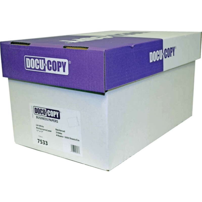 11×17 Reinforced 3 Hole Paper – Holes on 11” Side (500 Sheets per package)