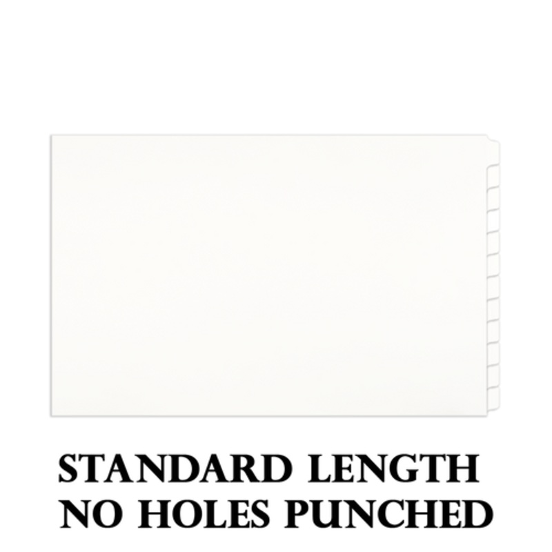 11×17 White12 Tabbed Dividers With No Holes (24 per Package)