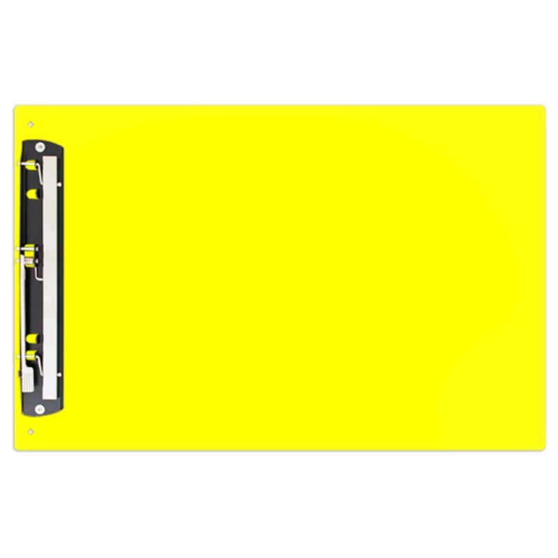 13×19 Yellow Acrylic Clipboard with 11-Inch Hinge Clip  Durable, Oversized Design for Large Documents