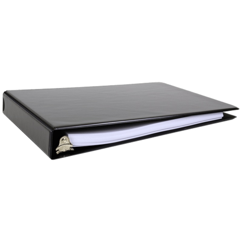 8.5×11 Binder Vinyl Panel with pockets Featuring a 1 Straight-D Ring Black