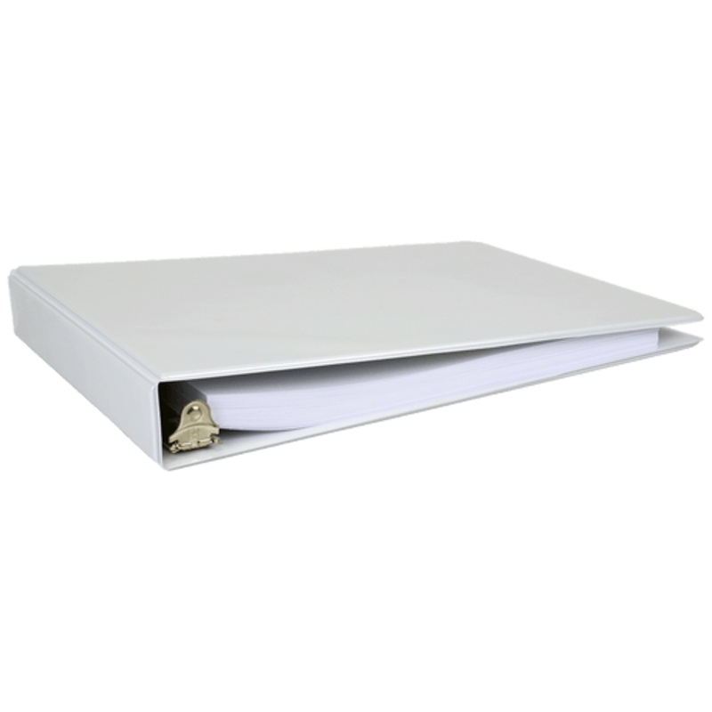 8.5×11 Binder Vinyl Panel with pockets Featuring a 1 Straight-D Ring White