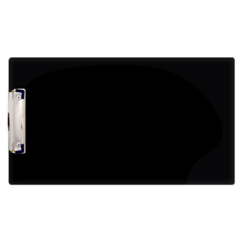 8.5×14 Clipboard Acrylic Panel Featuring a Low Profile Clip Black