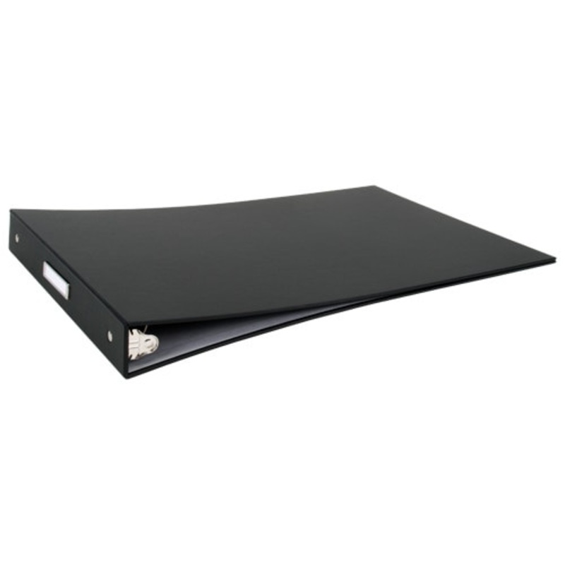 DISCONTINUED 11×17 1 Round Ring Black Turned Edge Binder