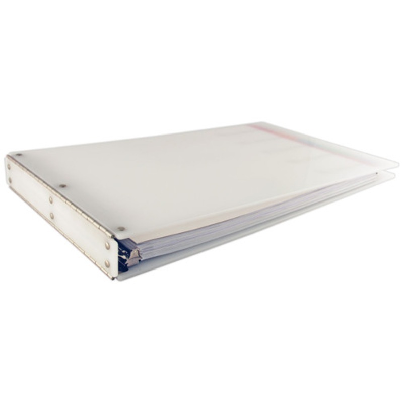 11×17 Binder Acrylic Panel Featuring a 1 Angle-D Ring White