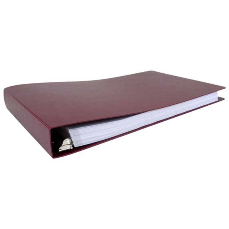 11×17 Binder Poly Panel Featuring a 1.5 Angle-D Ring Maroon
