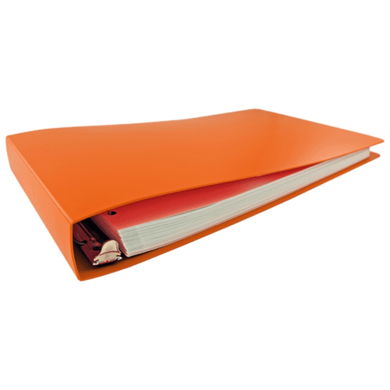 11×17 Binder Poly Panel Featuring a 1.5 Angle-D Ring Orange