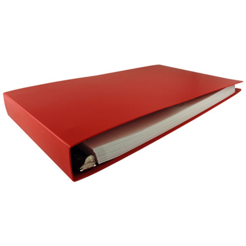 11×17 Binder Poly Panel Featuring a 1.5 Angle-D Ring Red