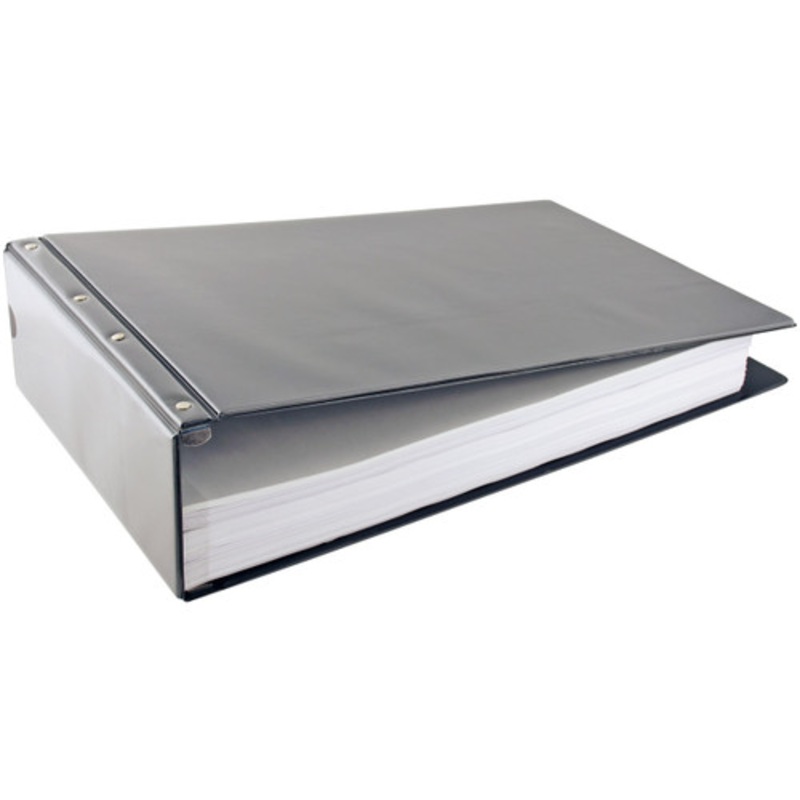 11×17 Binder Vinyl Panel with pockets Featuring a 4 Post Black