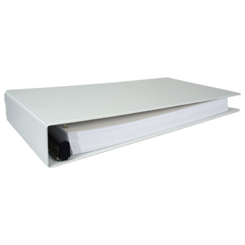 11×17 Binder Vinyl Panel with top loading pockets Featuring a 2 EZ Comfort Locking Angle-D White