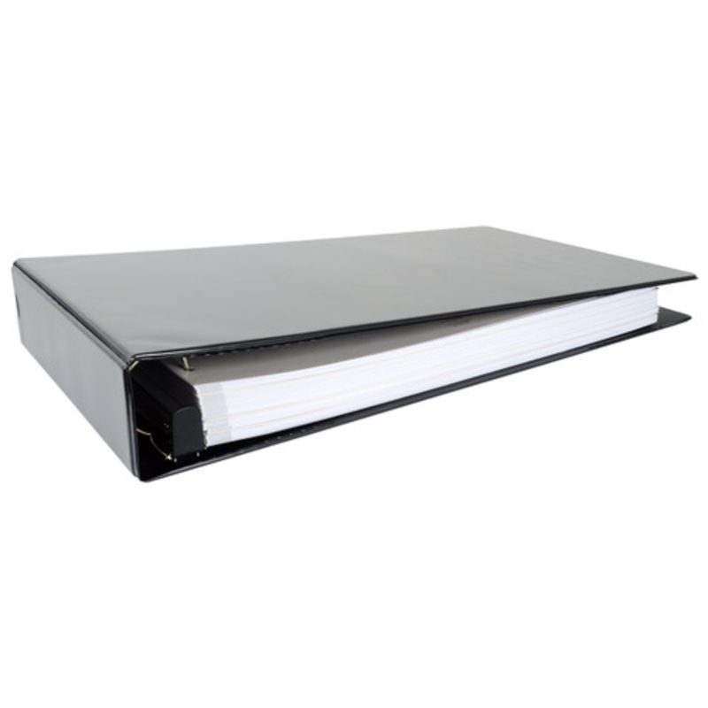 11×17 Binder Vinyl Panel with top opening pockets Featuring a 2 EZ Comfort Locking Angle-D Black