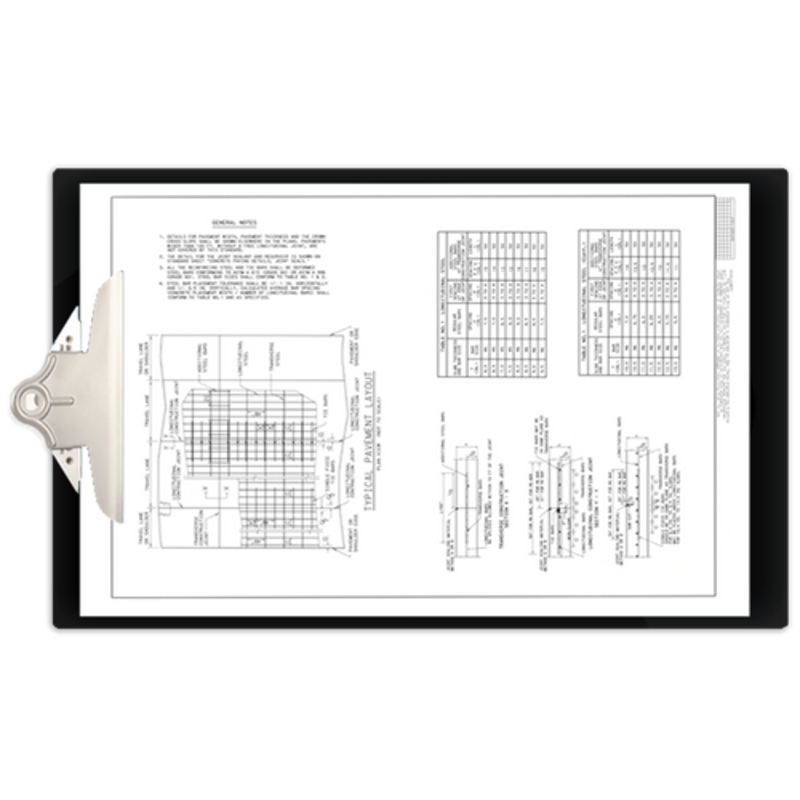 11×17 Clipboard Acrylic Panel Featuring a Jumbo Board Clip Black