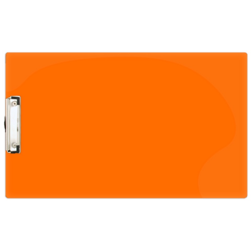 11×17 Clipboard Acrylic Panel Featuring a Low Profile Clip Orange