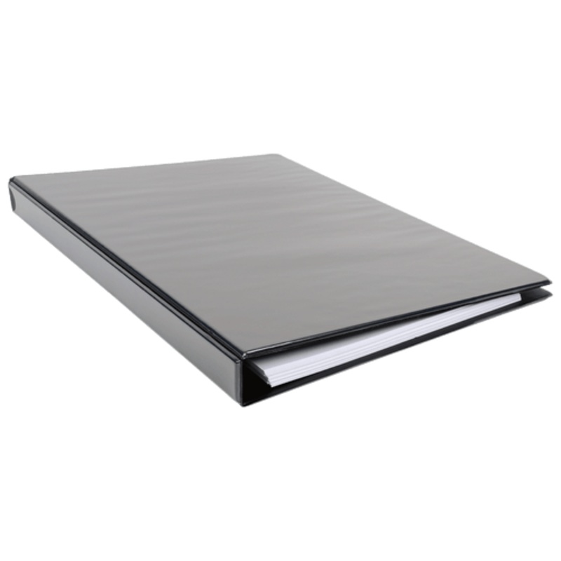 17×11 Binder Vinyl Panel with pockets Featuring a 1 Angle-D Ring Black