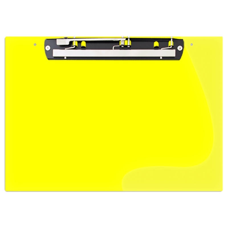 17×11 Clipboard Acrylic Panel Featuring an 11 Hinge Clip Yellow