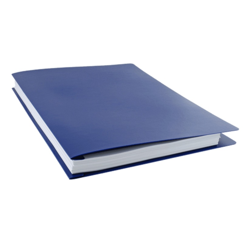 17×11 Report Cover Binder Poly Panels | Includes Fold-over Metal Fasteners | Blue | 6 sets per package