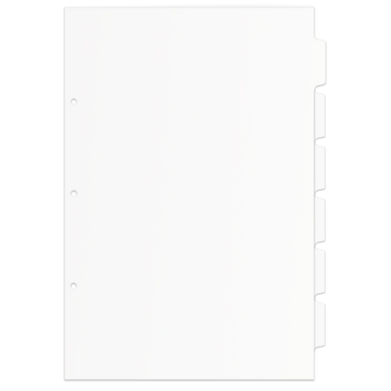 17×11 White 6 Tabbed Dividers (48 per Package)