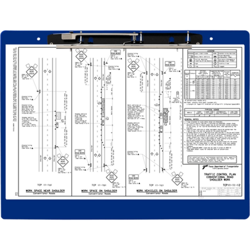 19×13 Clipboard Acrylic Panel Featuring an 11 Hinge Clip Blue