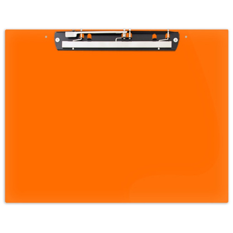 19×13 Clipboard Acrylic Panel Featuring an 11 Hinge Clip Orange