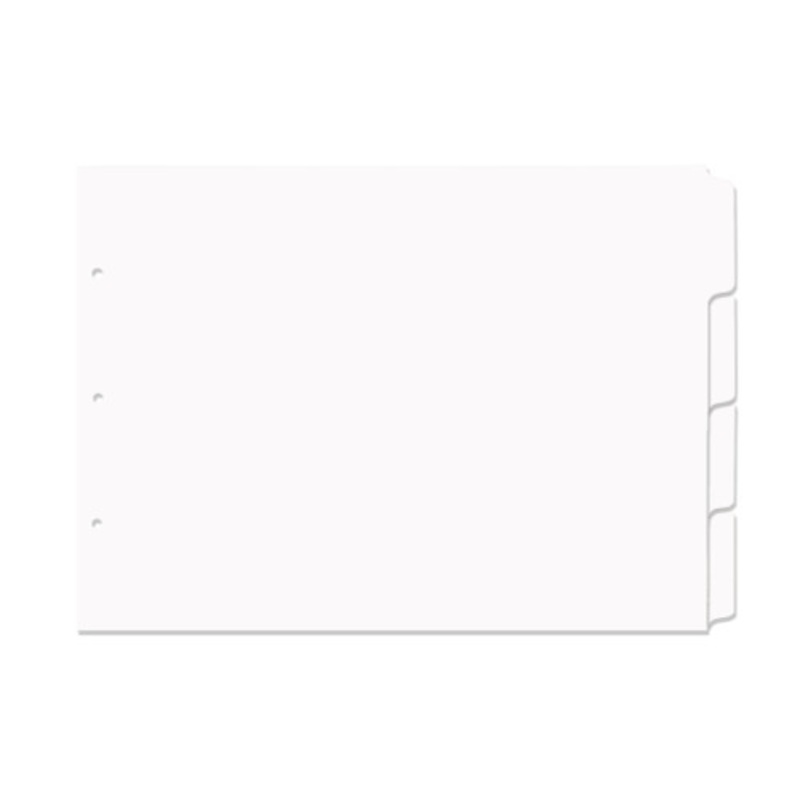 8.5×11 4 White Tabbed Dividers with White Tabs | 20 per pack