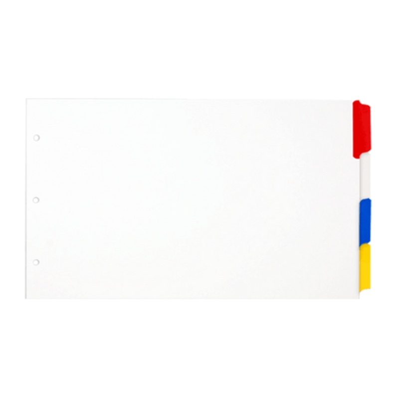 8.5×14 4 White Tabbed Dividers with Multi Color Tabs