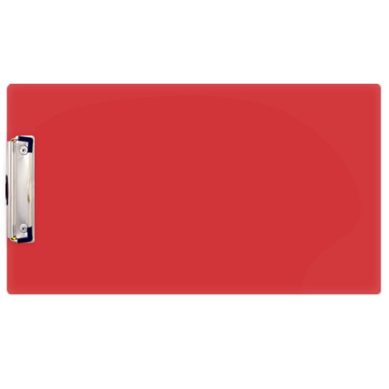 8.5×14 Clipboard Acrylic Panel Featuring a Low Profile Clip Red