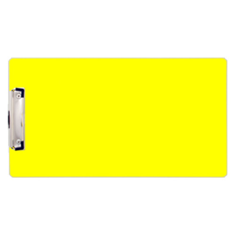 8.5×14 Clipboard Acrylic Panel Featuring a Low Profile Clip Yellow