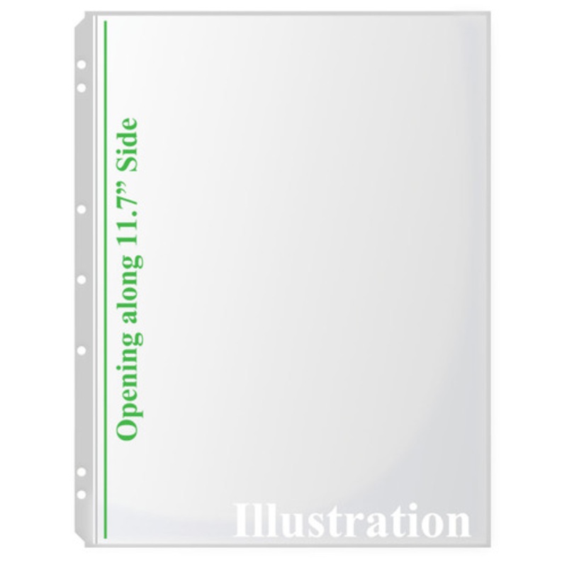 A4 Sheet Protectors side loading with 7-holes 25 Sleeves Heavy Gauge Non-Archival Clear