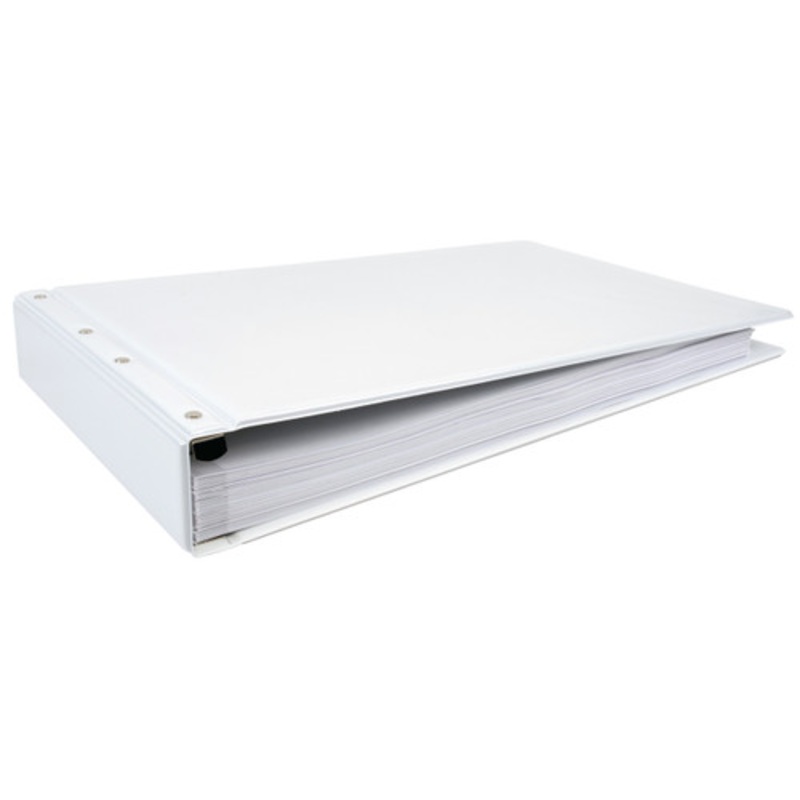 Discontinued 11×17 Binder Vinyl Panel with pockets Featuring a 2 Post White