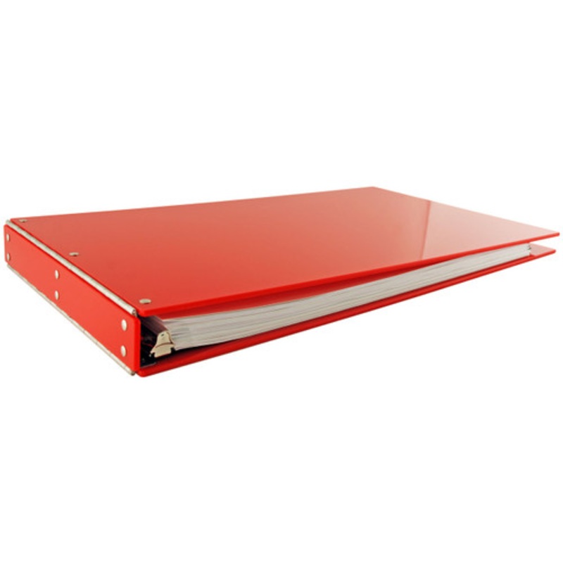 11×17 Binder Acrylic Panel Featuring a 1 Angle-D Ring Red