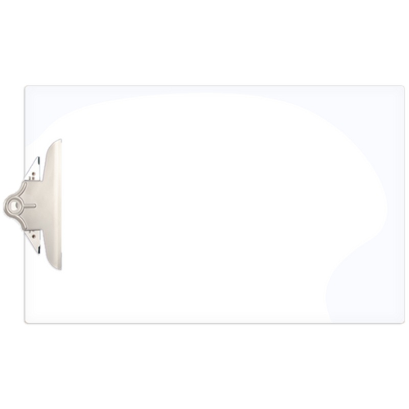11×17 Clipboard Acrylic Panel Featuring a Jumbo Board Clip White
