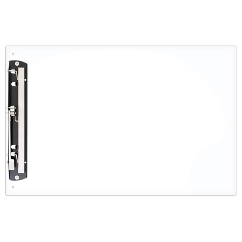 13×19 Clipboard Acrylic Panel Featuring an 11 Hinge Clip White