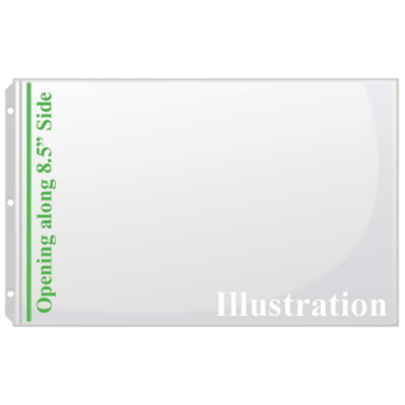 8.5×11 Sheet Protectors side loading with 3-holes 25 Sleeves Heavy Gauge Non-Archival Clear