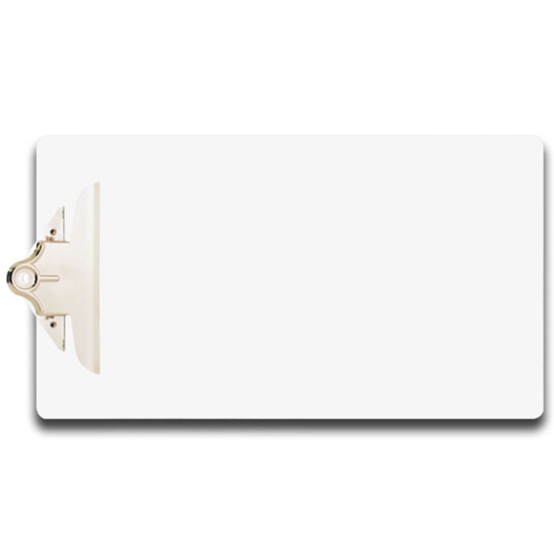 8.5×14 Clipboard Acrylic Panel Featuring a Jumbo Board Clip White