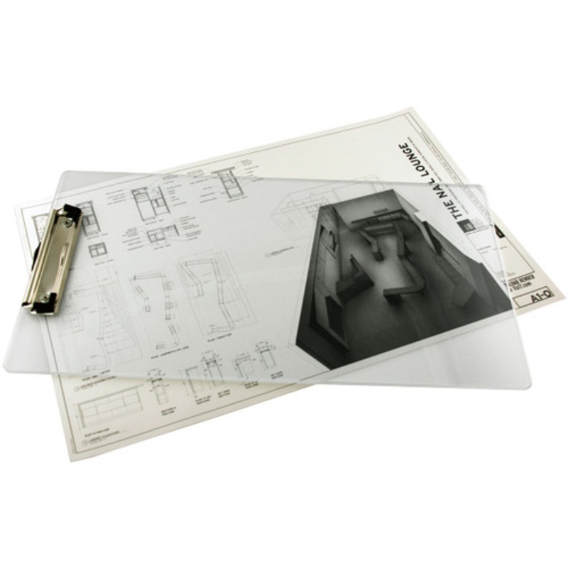 8.5×14 Clipboard Acrylic Panel Featuring a Low Profile Clip Clear